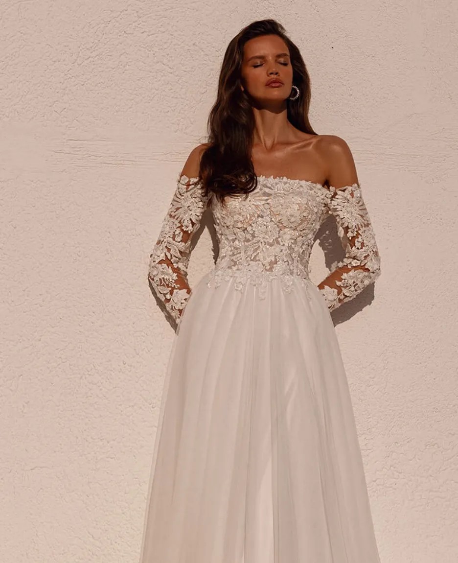 Model wearing a bridal gown